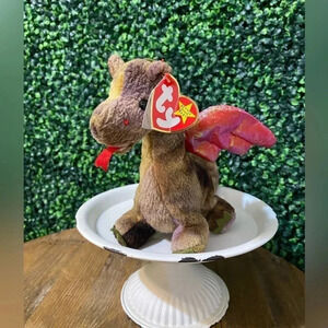 Rare - Retired Ty Beanie Baby Scorch the Dragon with Tag Errors